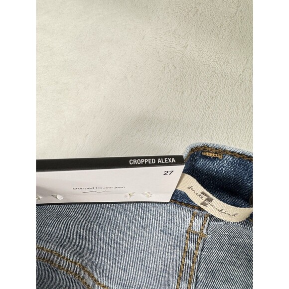 7 FOR ALL MANKIND ALEXA CROPPED TROUSER HIGH WAIST JEANS IN POLAR SKY Size27 - Picture 11 of 16